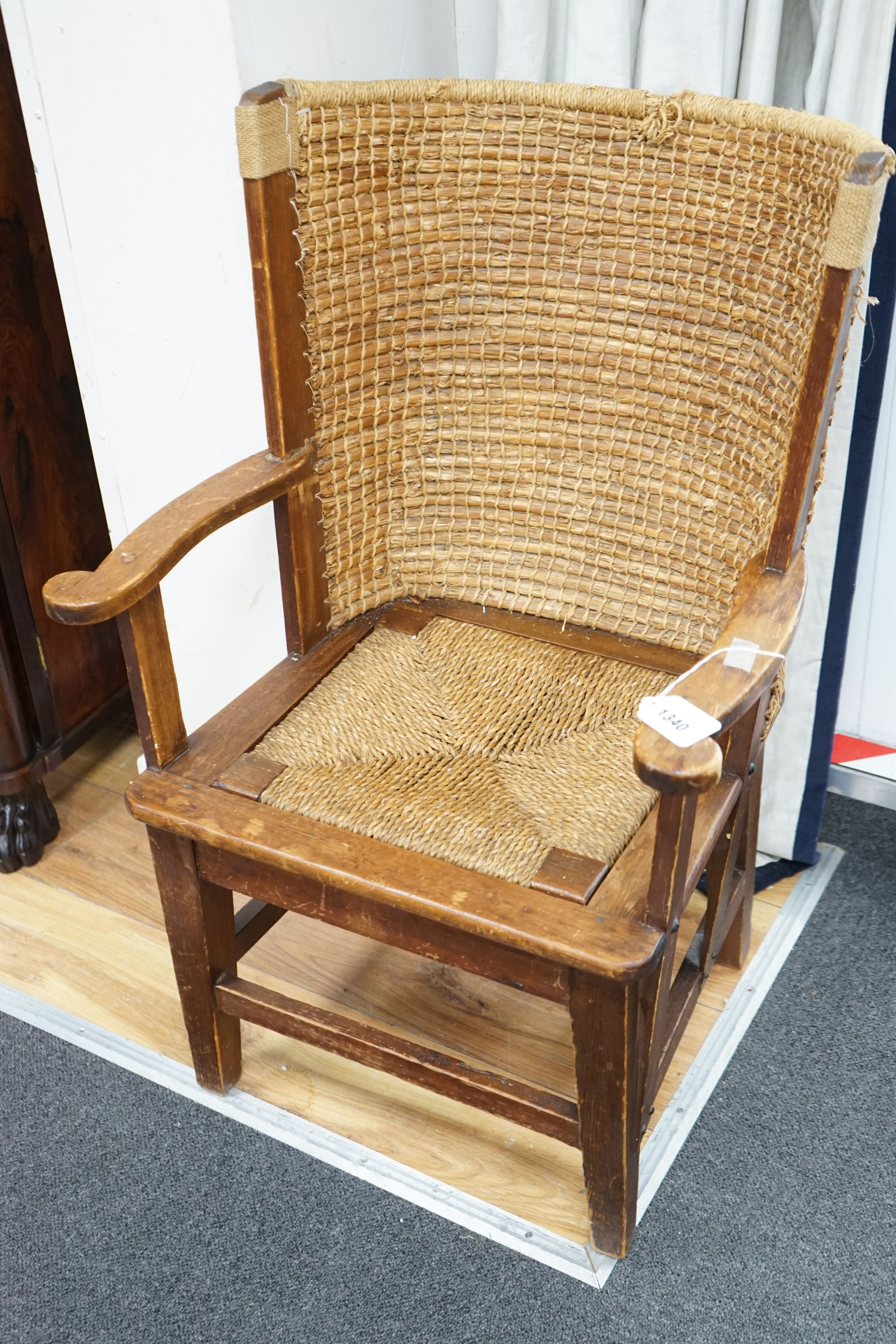 A Victorian child's Orkney chair, width 54cm, depth 42cm, height 82cm